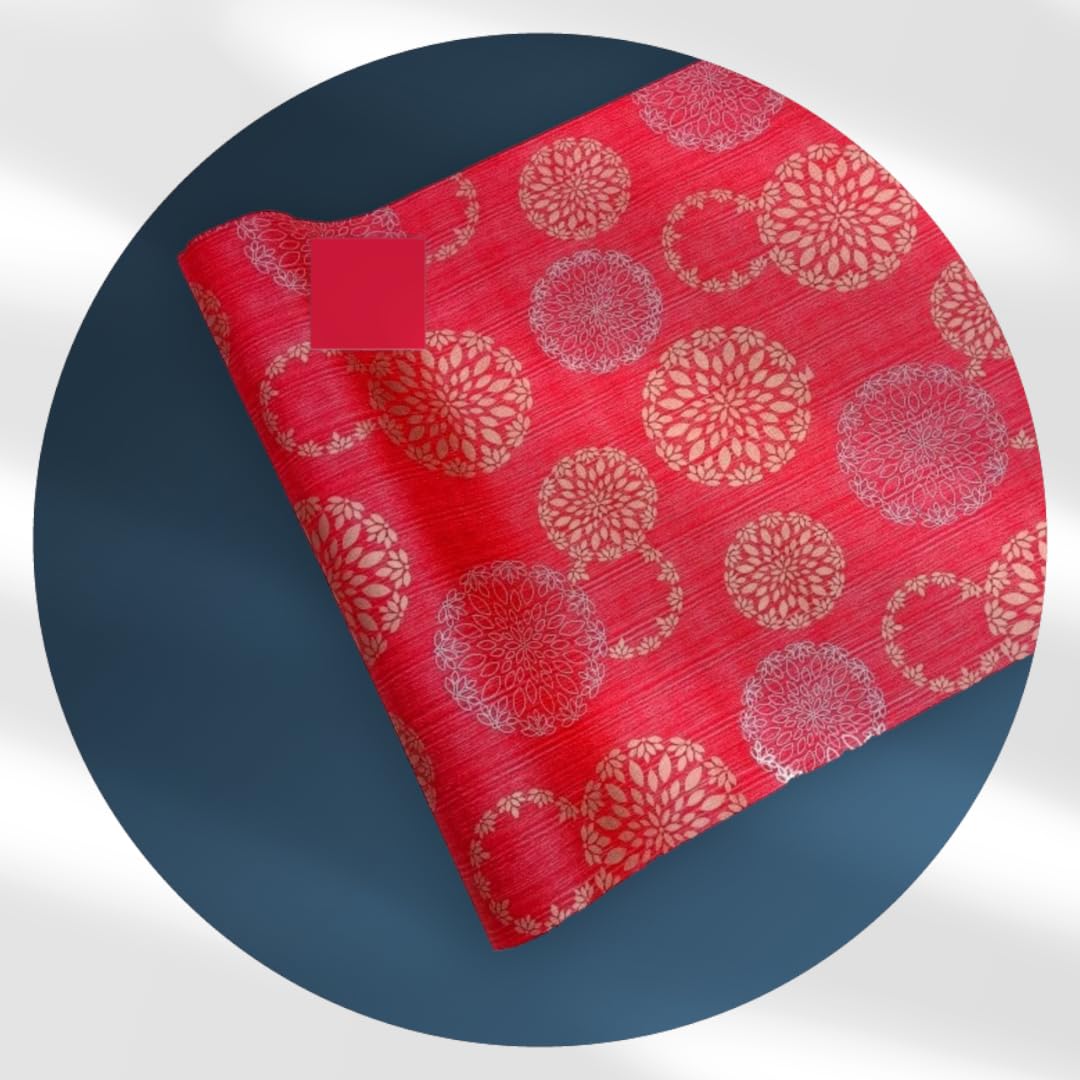 5-Meter Rectangular Long Shelf Liner, Sheet Roll for Drawer, Kitchen Mat, Slab Roll, Antislip Mat - Size 45 x 500 cm (Red Sudarsan)-image-1