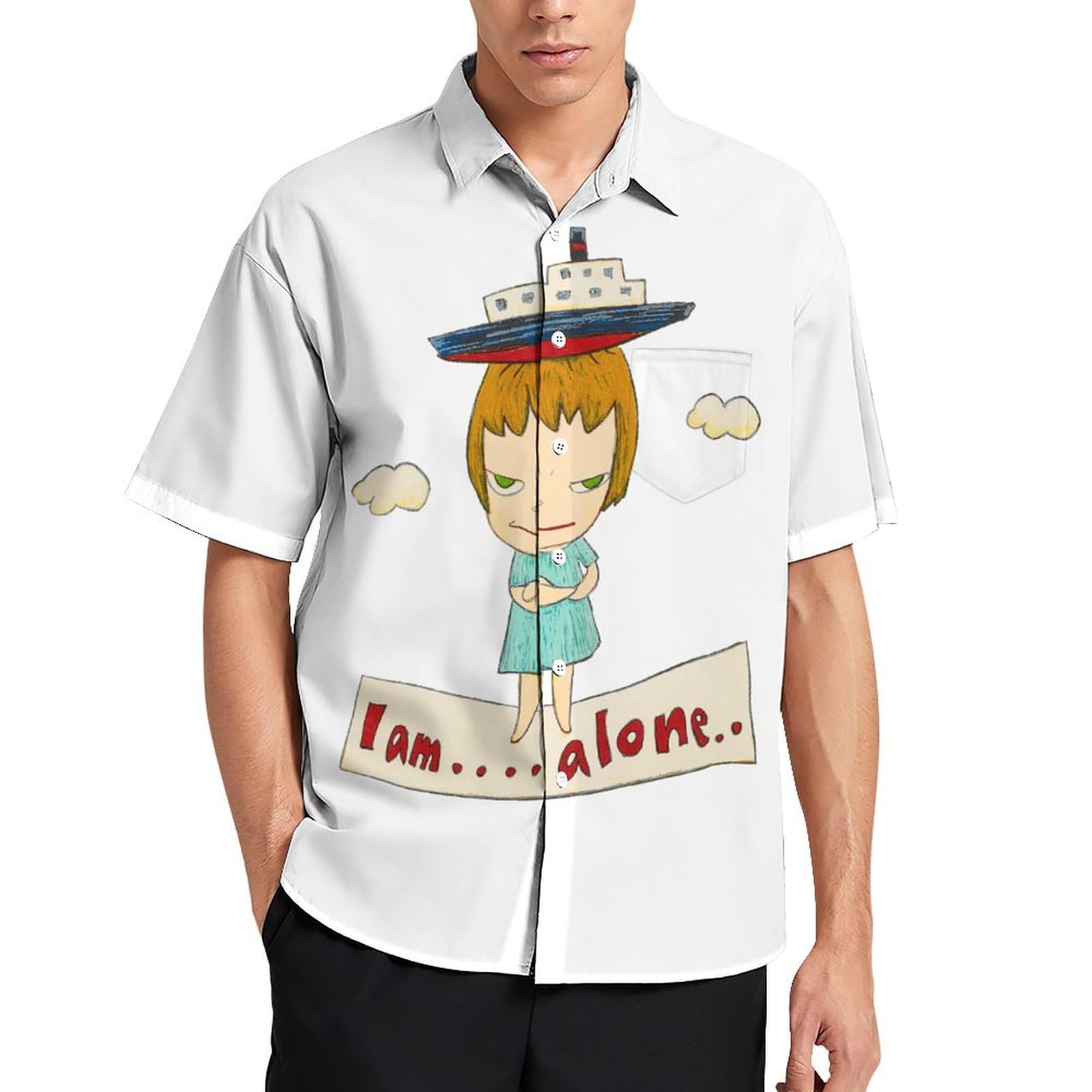 Amazon.co.jp: シャツ メンズ 奈良美智 半袖 ハワイアンシャツ 夏服 