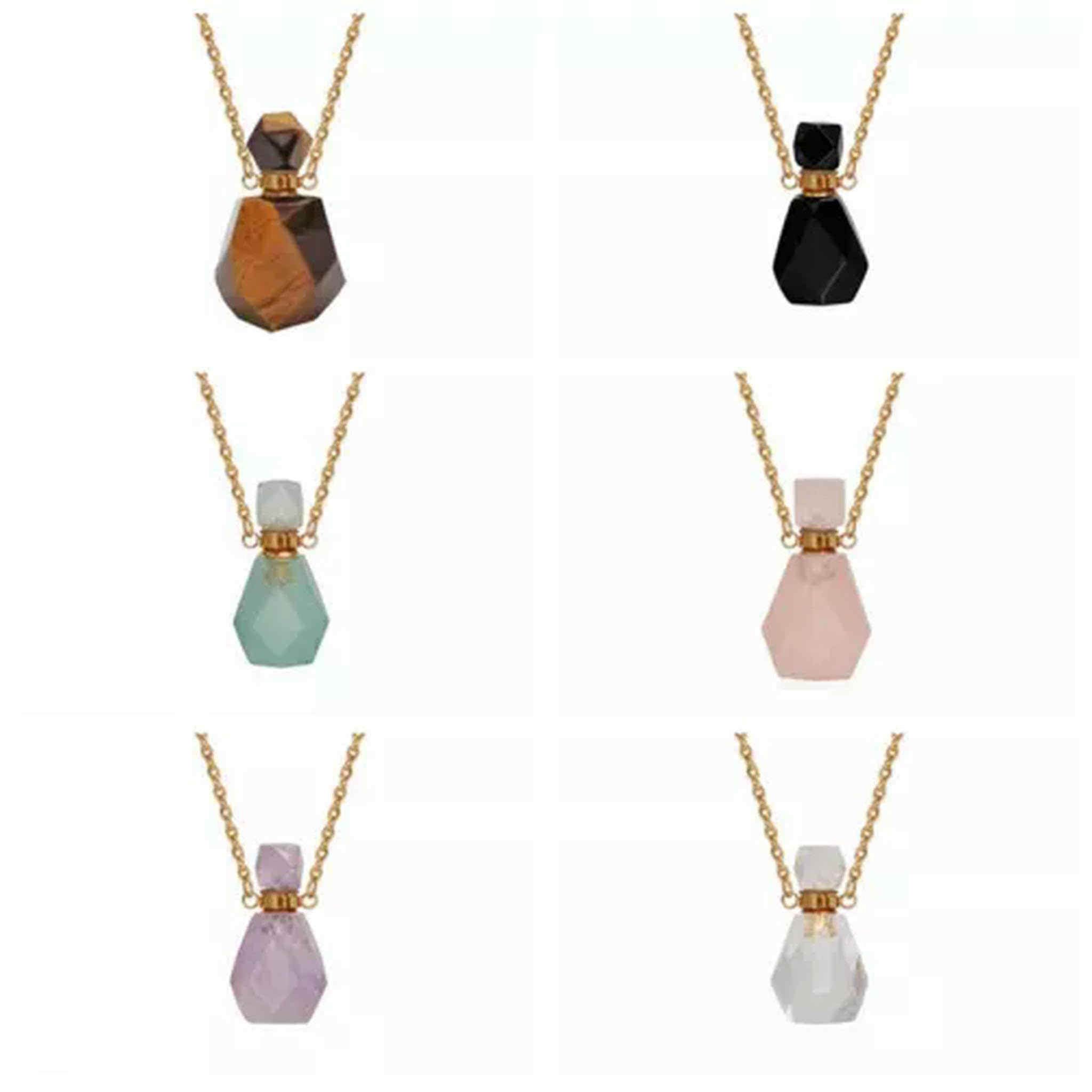 Naturalne butelki perfum Wisiorek Butelka olejku Gems-1szt-Kwarc dymny