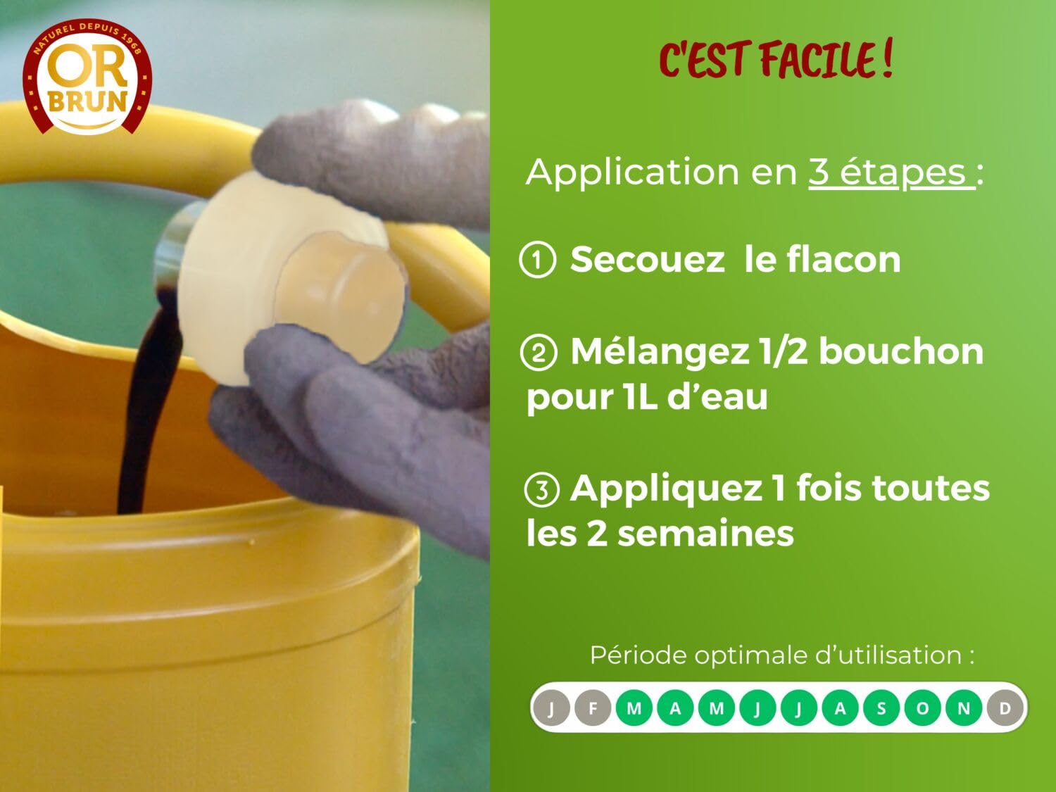 OR BRUN Engrais Universel - 1L - Nourrit Les Plantes & Améliore La Floraison - Fabriqué En France - Utilisable En Agriculture Biologique OBRECLUNI1 (Lot de 3)