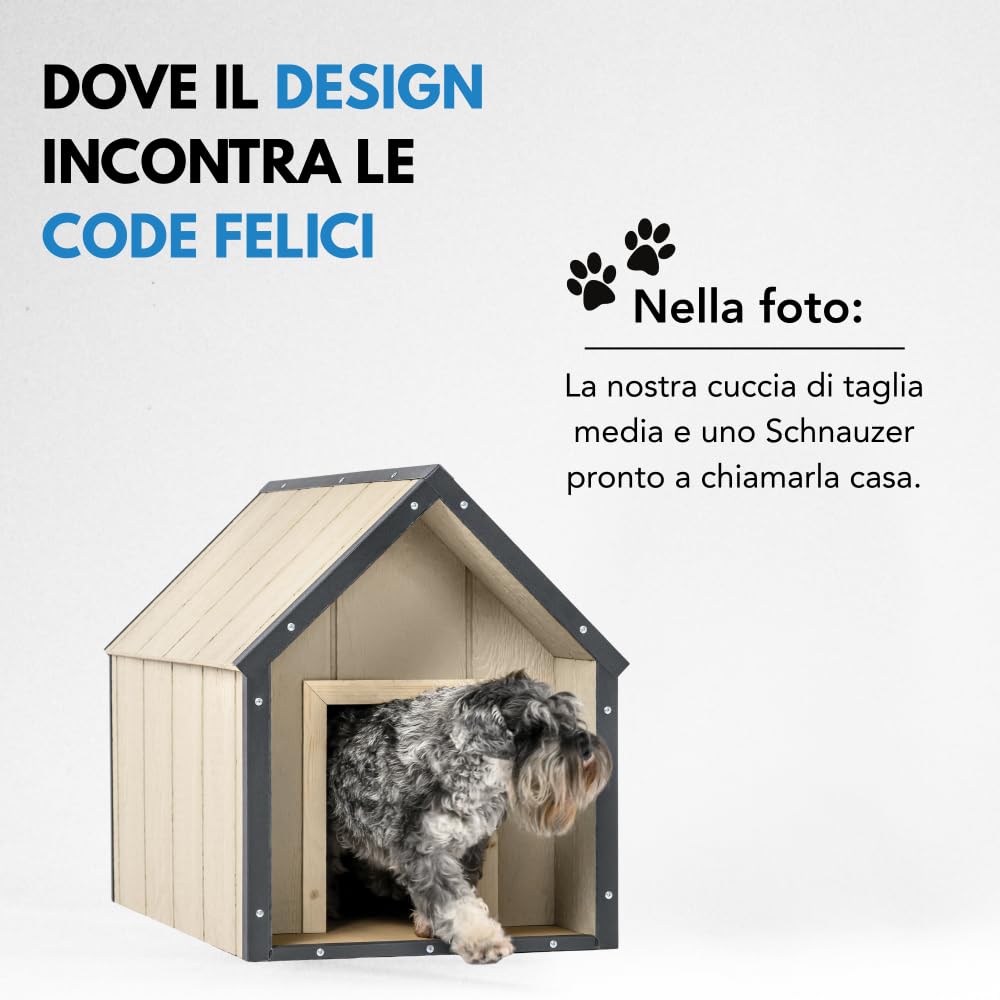 Cuccia per cani in legno LP SmartSide - Cuccia in legno da esterno per cani di taglia media, 57 x 95 x H68 cm, Taglia M - TIMBELA M971-1