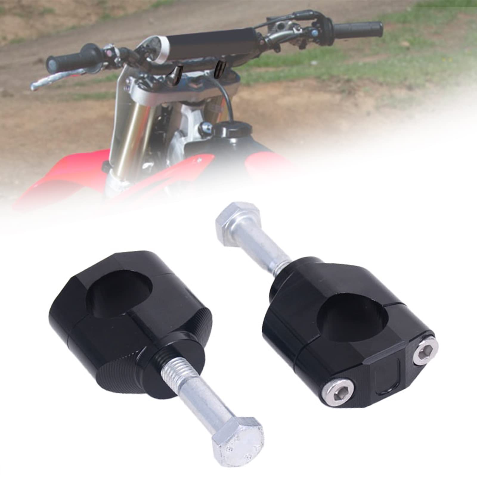 Soporte de la Abrazadera de Montaje de la Abrazadera de la Motocicleta - CR125R 00-07 CR250R 99-07 CRF250R 04-17 CRF450R 02-18 CRF450RX 17-18 CRF250X 04-17 CRF450X 05-17 - (1 1/8" 28MM) (Negro)