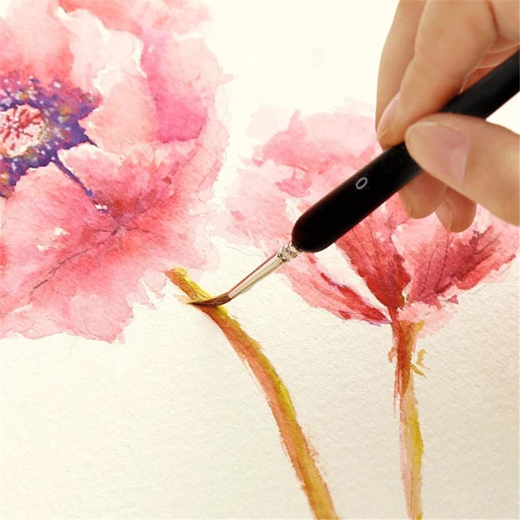 XBTGS Set di pennelli in miniatura professionali in nylon con gancio per penna artistica da disegno per pittura acrilica ad acquerello forniture artistiche set di pennelli,