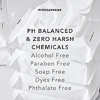 Vista 6 de Wipesupreme Toallitas compostables para manos y cuerpo, hipoalergénicas para pieles sensibles, verificadas por EWG, hidratantes con ácido