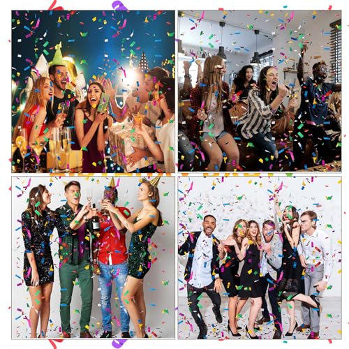 Image of Sumind 1000 Grams Large Rainbow Metallic Confetti Multicolor Glitter Table Confetti Throwable Foil Party Decor for Wedding Birthday Gender Reveal Baby Shower Graduation Hanukkah Celebrations