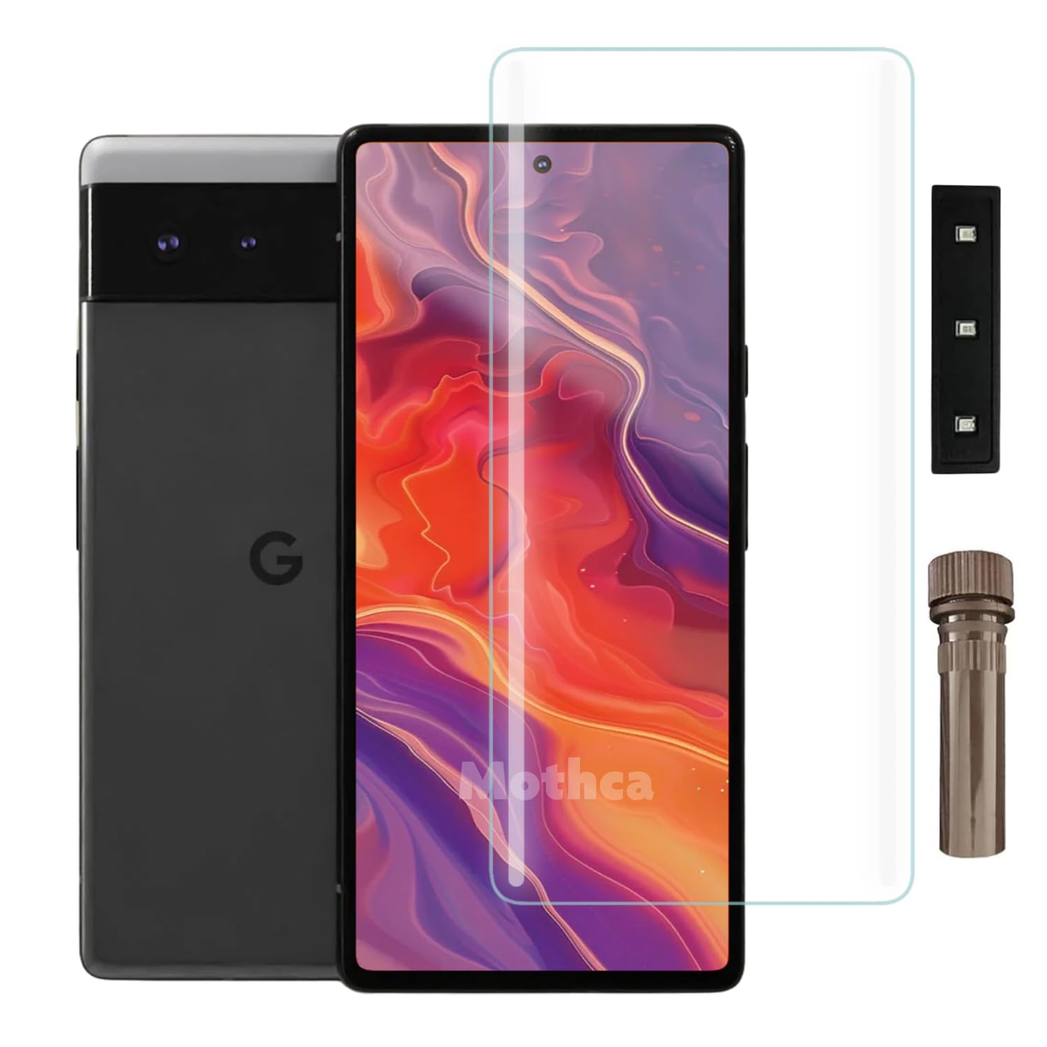 Mothca Curved UV Tempered Glass Screen Protector for Google Pixel 6 Pro | Transparent | Pack of 1 | Full Screen Coverage with UV Installation Kit