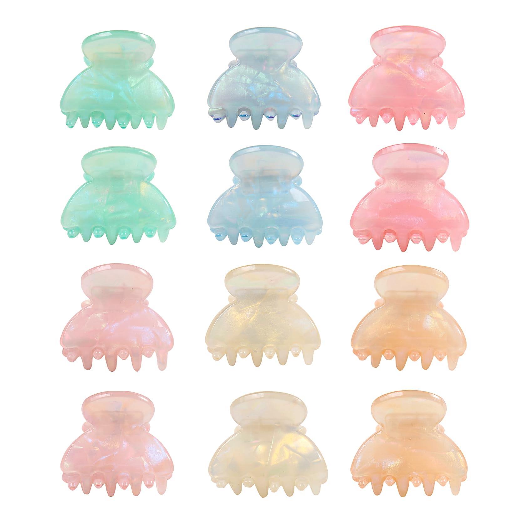 12Pcs Small Hair Claw Clips - Mini Hair Claw Clips for Girls and Women-Stylish Thin Hair Accessories Classic Hair Clips for Easy Styling-small butterfly (small hair clips1)