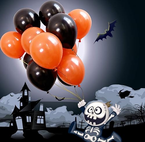 Miniatura 5 de Abbaoww 100 globos negros de látex fuertes de 10 pulgadas para decoración de fiestas, cumpleaños, bodas, aniversarios, Navidad y suministros de arco
