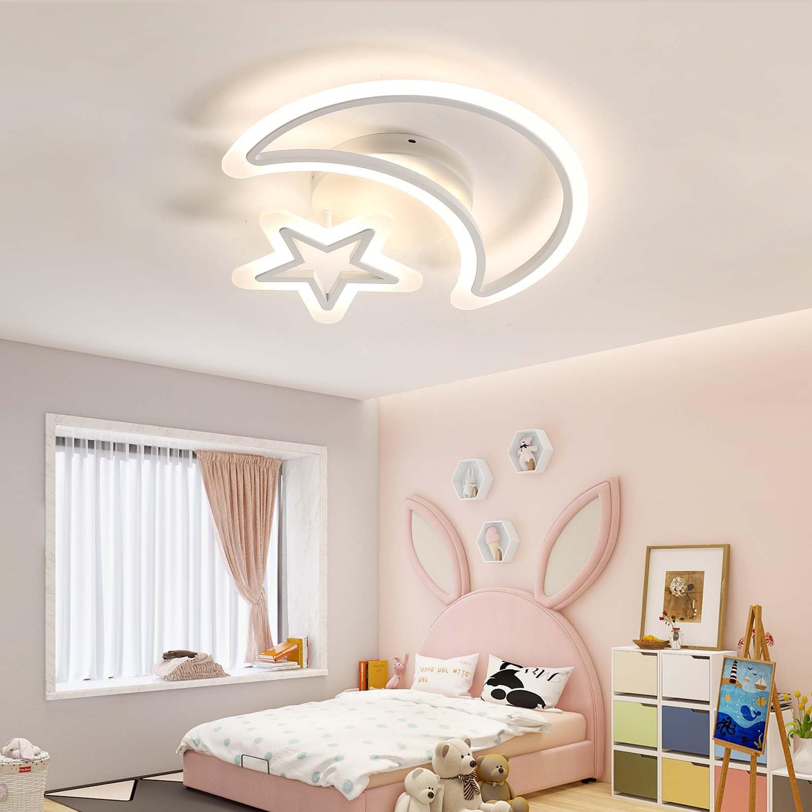 Lampadario Cameretta Bambini Lampade A Sospensione Moderne Creativa Per Camera Da Letto Plafoniera LED Con 50CM38W Telecomando Dimmerabile Plafoniere APP Luce Morbida Protezione Degli Occhi