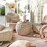 Loberon Beistelltisch Sartrouville Rattan & Teakholz