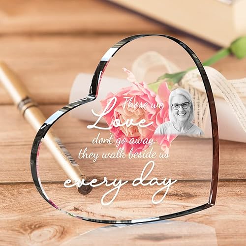 Foto de cristal 3D  Corazón grabado con imagen, regalos personalizados para el día de la madre con tu propia foto para mamá, papá, hombres, mujeres,