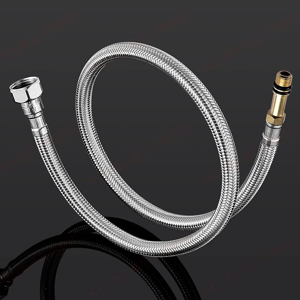 40, 50, 60, 80,100 cm Conector de Grifo Extra Largo, Trenzado de Acero Inoxidable de Suministro de Acero Inoxidable Hilo de compresión Femenina de 1/2 Pulgadas x M10 Conector Macho, 2 PCS