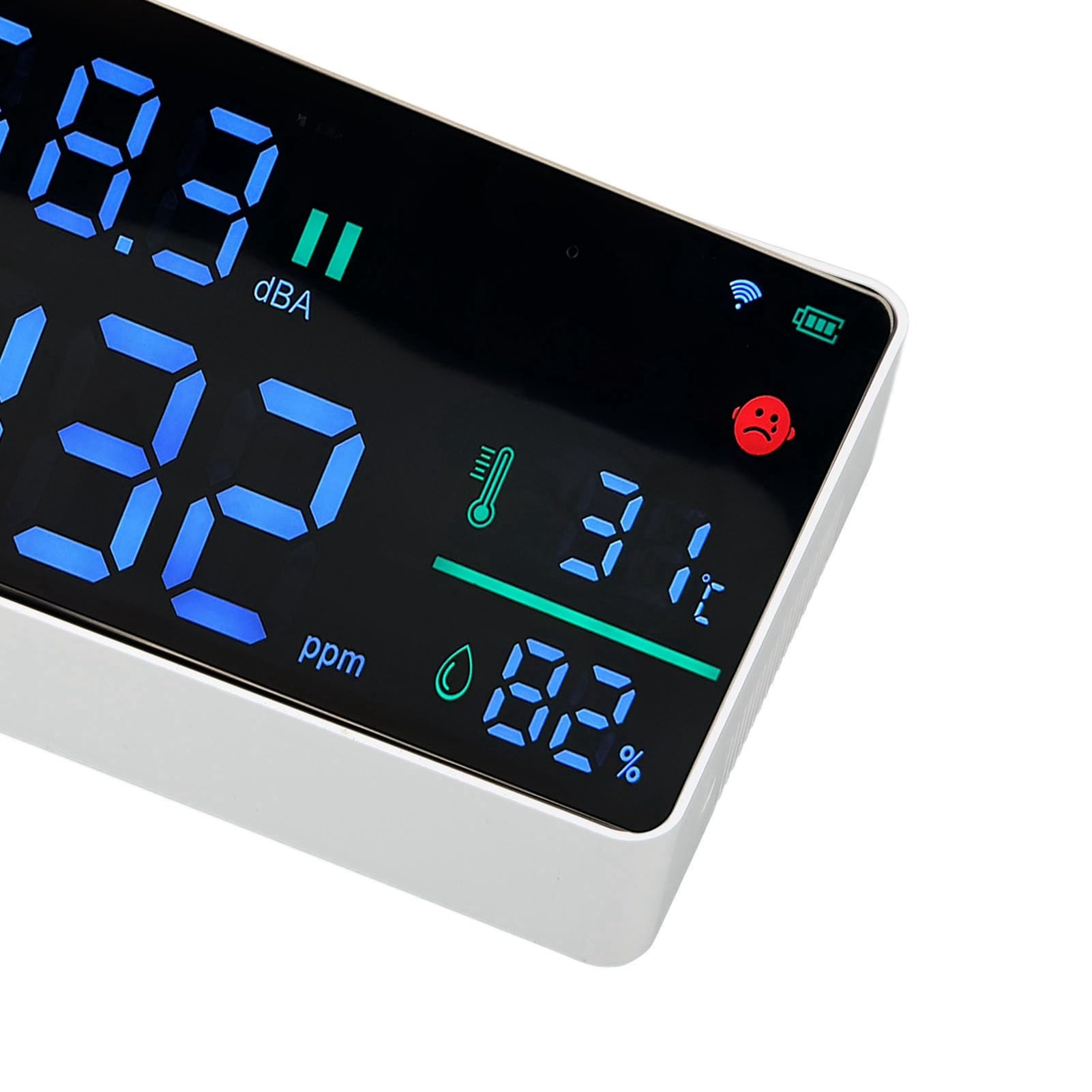 Gonetre Monitor de CO2 con Sonómetro, Probador de Calidad del Aire Interior 4 en 1 con Pantalla LED de 11 Pulgadas | Sensor NDIR, Batería de 2000 MAh, Control de Aplicación WiFi, Rango de DB, Ideal para Dormitorio u Oficina