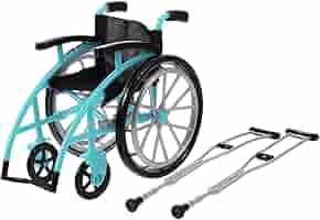 Amazon | 車椅子 と 松葉杖 プレイセット、 折りたたみ式 車椅子