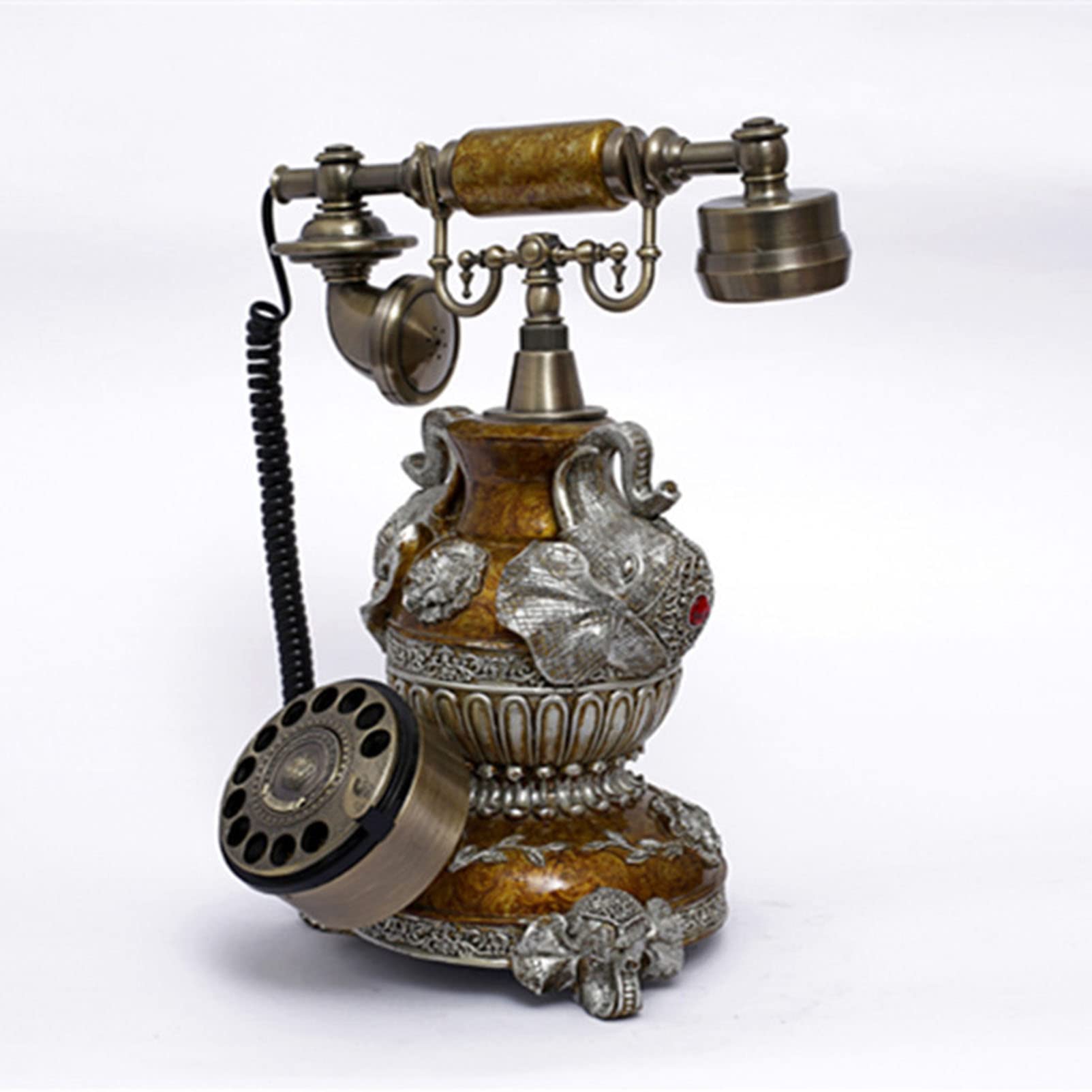 Telefono retrò rotativo Telefono con Filo Vintage Quadrante rotativo per la casa Telefono Fisso Antico per la casa Telefono da Ufficio a Mano Libera
