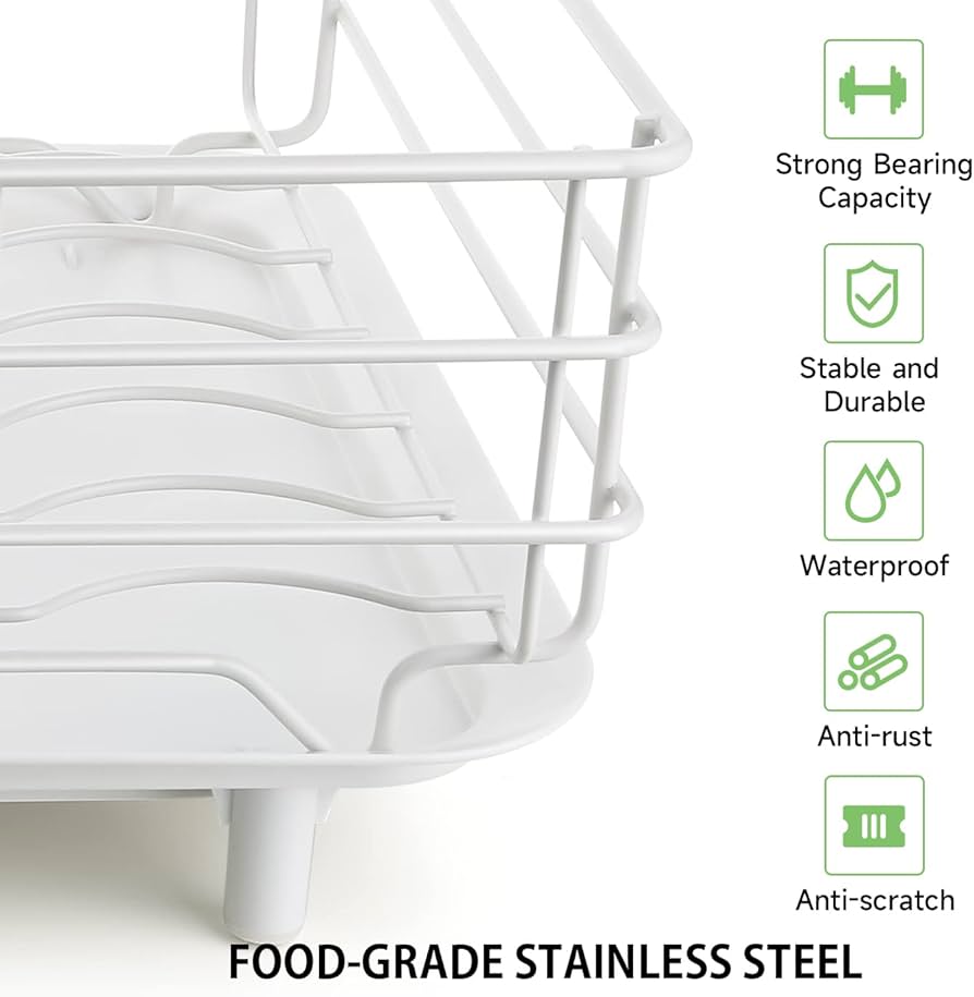 ステンレス製二段食器ラック Amazon｜食器乾燥ラック 水切りボード付き 大型 2段 ステンレス