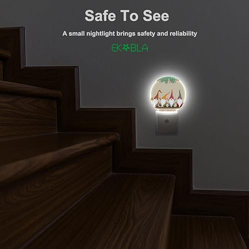 Miniatura 8 de EKOBLA Luz nocturna de gnomo, Navidad, invierno, decorativa, Papá Noel, elfo, copos de nieve, enchufables, luces nocturnas para el hogar, del