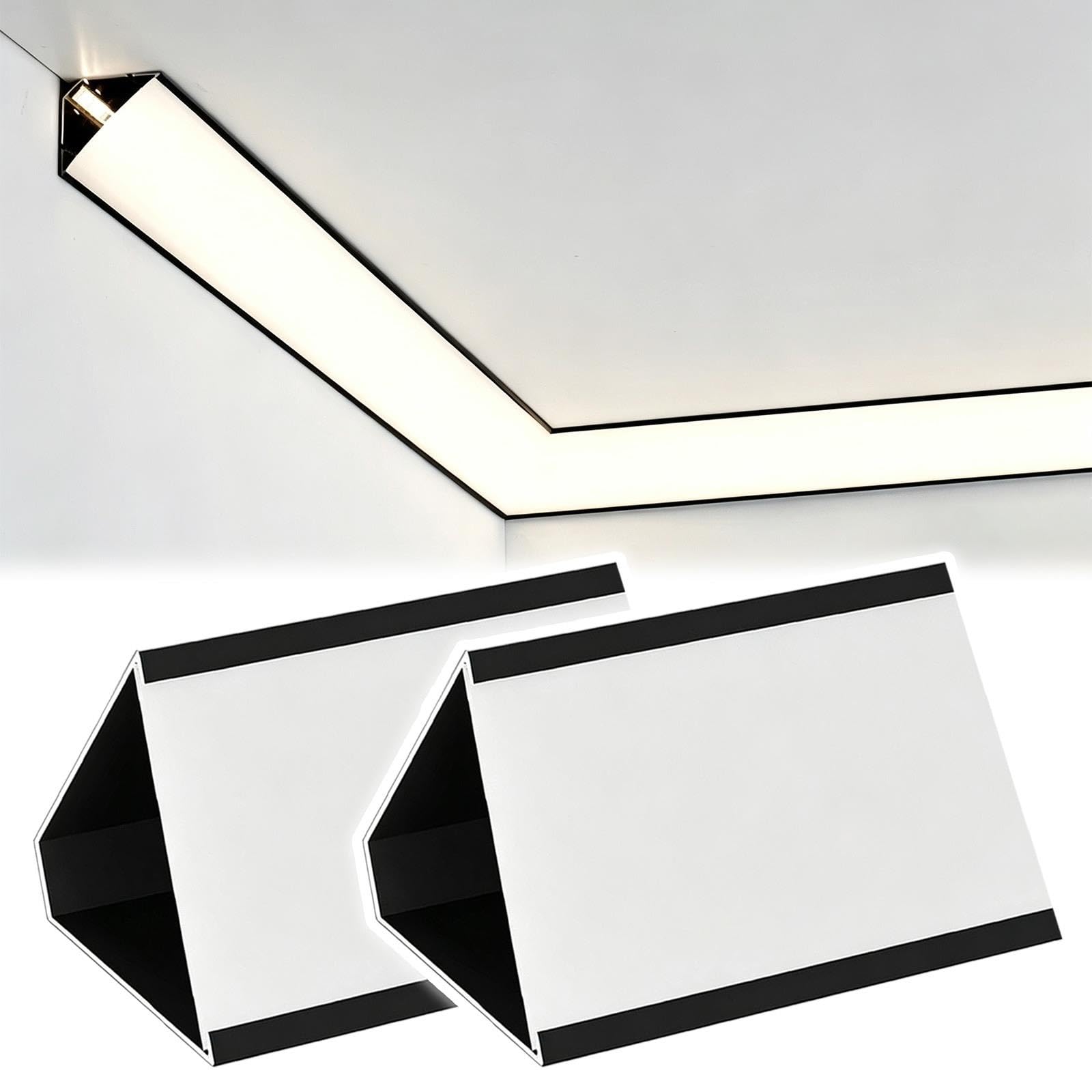 Czarny profil trapezowy LED szeroki 9/16", montaż powierzchniowy