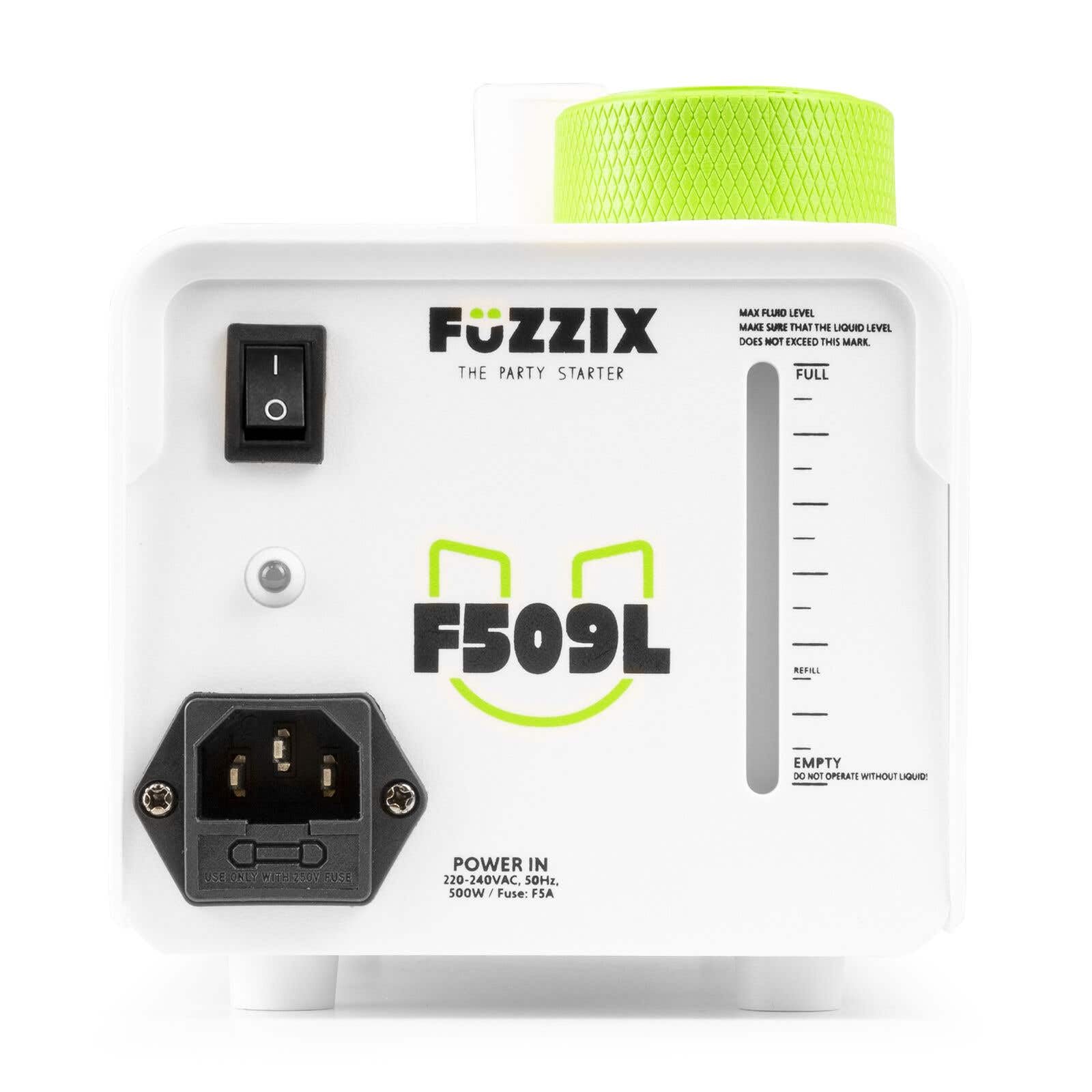 Fuzzix F509LW Nebelmaschine Mini mit LED Lichteffekt und 5 Liter Nebelfluid, 500 Watt mit Fernbedienung, Rauchmaschine Party, Smoke Machine mit 9 LEDs RGB, Hochzeiten, Nebelmaschine Halloween Party