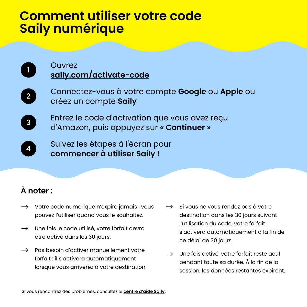 Saily, forfait de données eSIM pour la France, 10 Go/30 jours, fonctions de sécurité, code numérique │ France