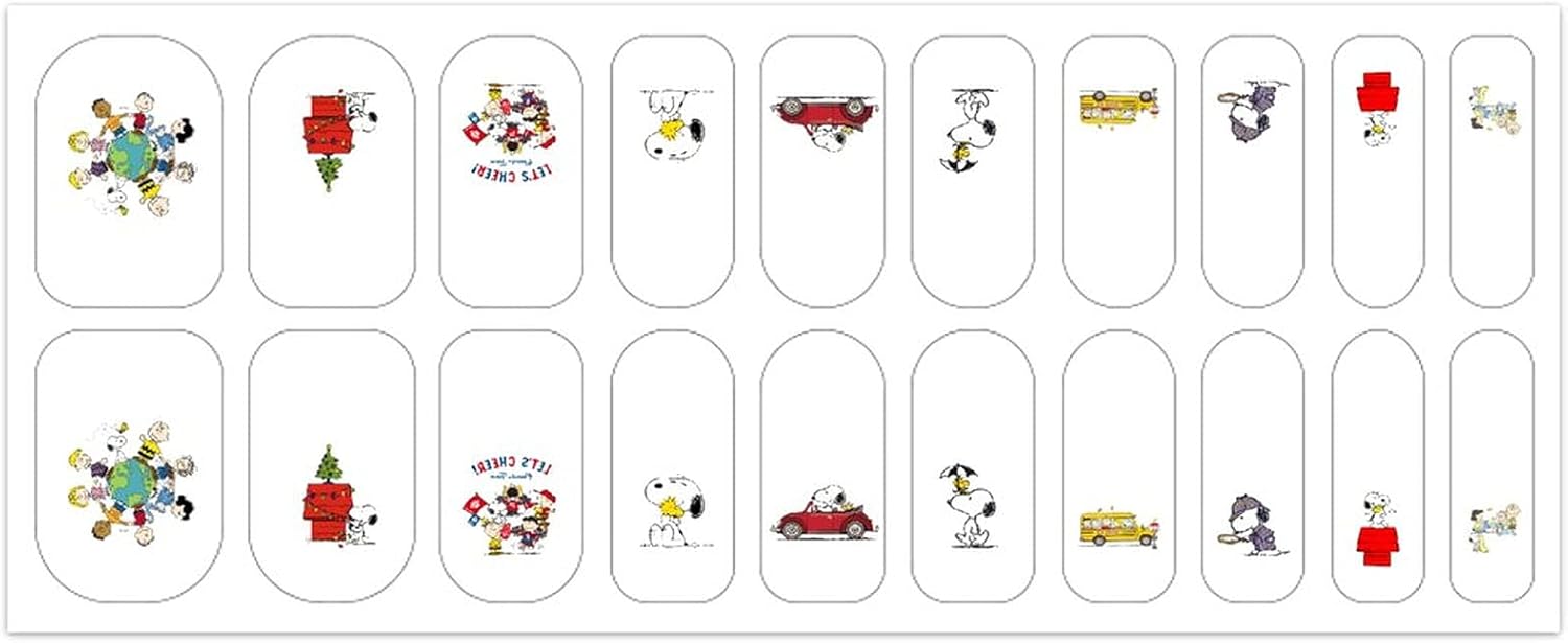 スヌーピー ネイルシール 手の爪 5枚入 爪やすり付き Zarker ネイルステッカー 人気激安 可愛い 損傷のない 人気 ネイルアート 初心者 簡単 お洒落