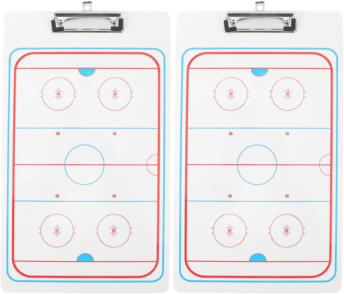 2pcs Ice Hockey Coaching Board 38x23cm Dry Erase Tactical Planning Board with Marker for Hockey Training and Match Strategy