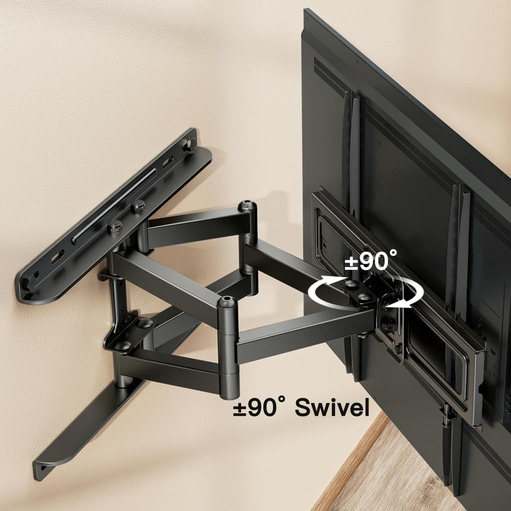 Supporto TV NYSDM Adatto per schermi da 23-65" Fino a 99 libbre con Bracci articolati a Movimento Completo, Estensione, inclinazione, Rotazione, livellamento.