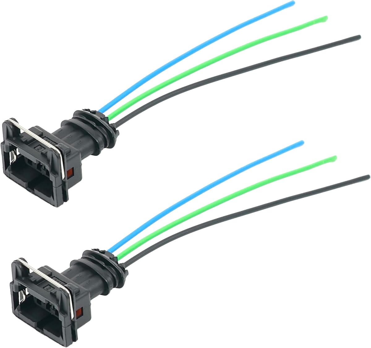 Michigan Motorsports 3-Wire EV1 Connector Set of 2 (94500-02) | Fits Bosch Tyco AMP Junior Power Timer 3-Pin Sensor Applications | TPS IAC Crank Cam Knock Sensor Wiring Repair Plugs