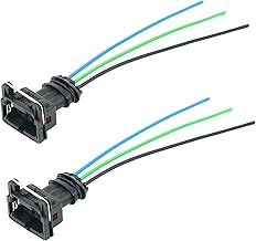 3-Wire EV1 Connectors - 2-Pack - Bosch 3-Pin Sensor Pigtails - Crank Cam CPS TPS IAC Knock - Fits BMW VW Audi - TYCO AMP Junior Power Timer