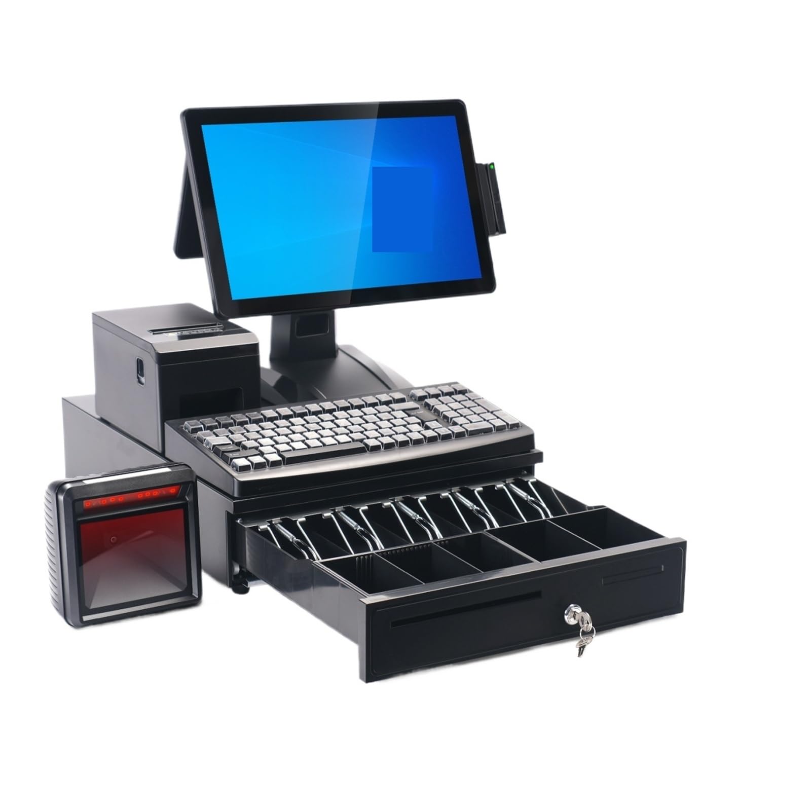 Registratori di cassa, Registratore di cassa da 15,6 pollici a doppio schermo, macchina POS, registratore multilingue