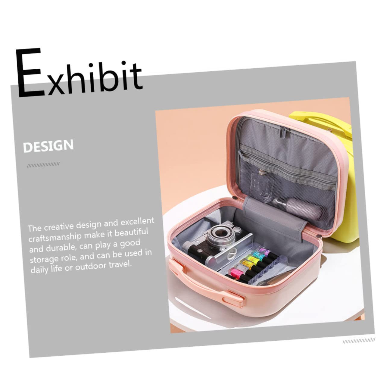 Cabilock Leichter Tragbarer Make up Koffer Umweltfreundliches Material Geräumig für Kosmetik Hautpflege und Reiseutensilien Kompakte Kulturtasche für Damen als Geschenk