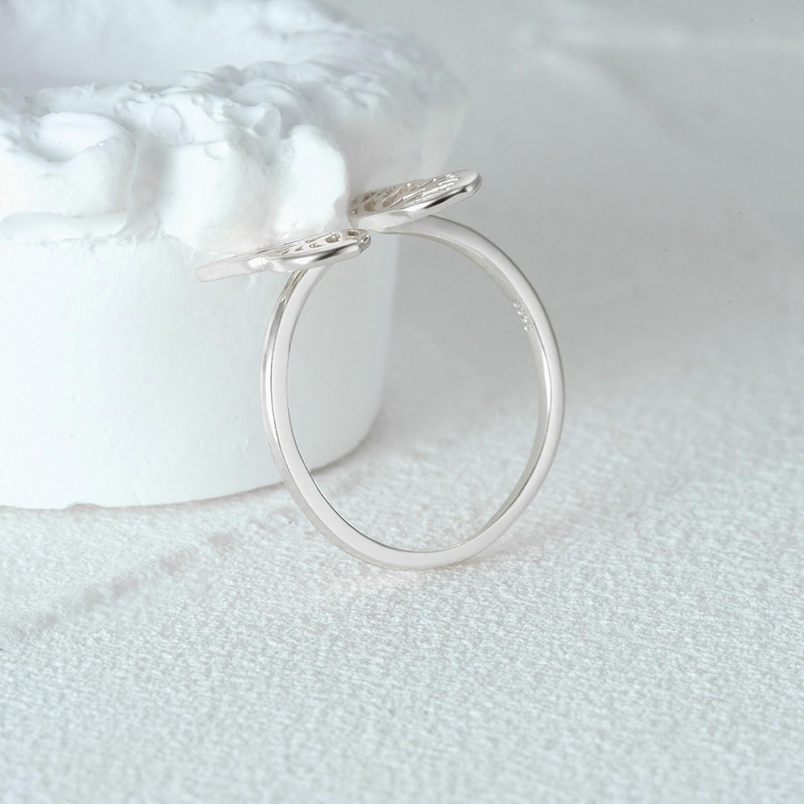 Anillos de compromiso para ella, anillos de oro blanco de 9 K y 14 quilates, diseño de mariposa, anillos de boda