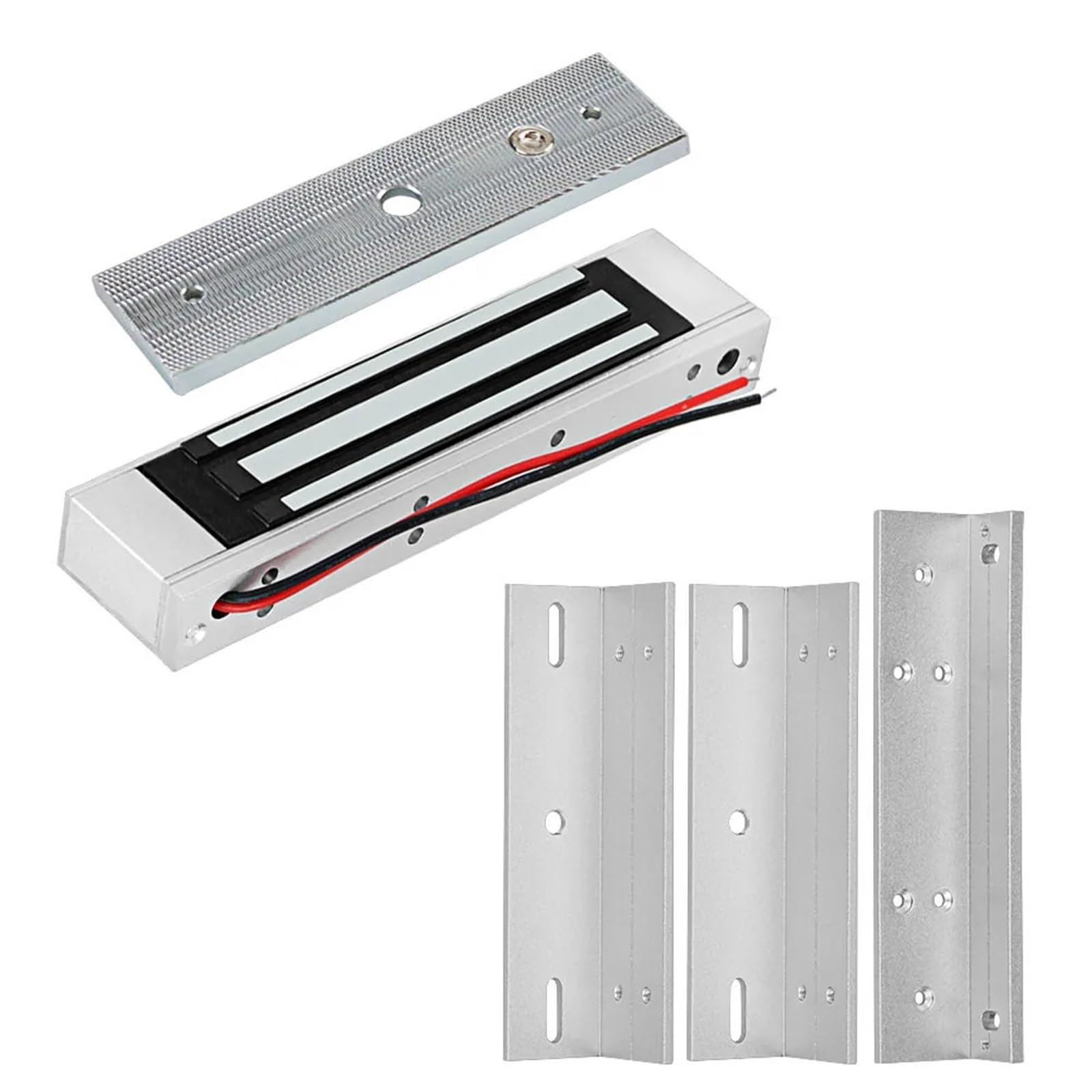 Cerraduras electromagnéticas de 12V, Cerradura magnética eléctrica de 180KG/350lbs, Soporte ZL U for electrónico de Control de Acceso de Puerta a Prueba de Agua(Lock with L Bracket)