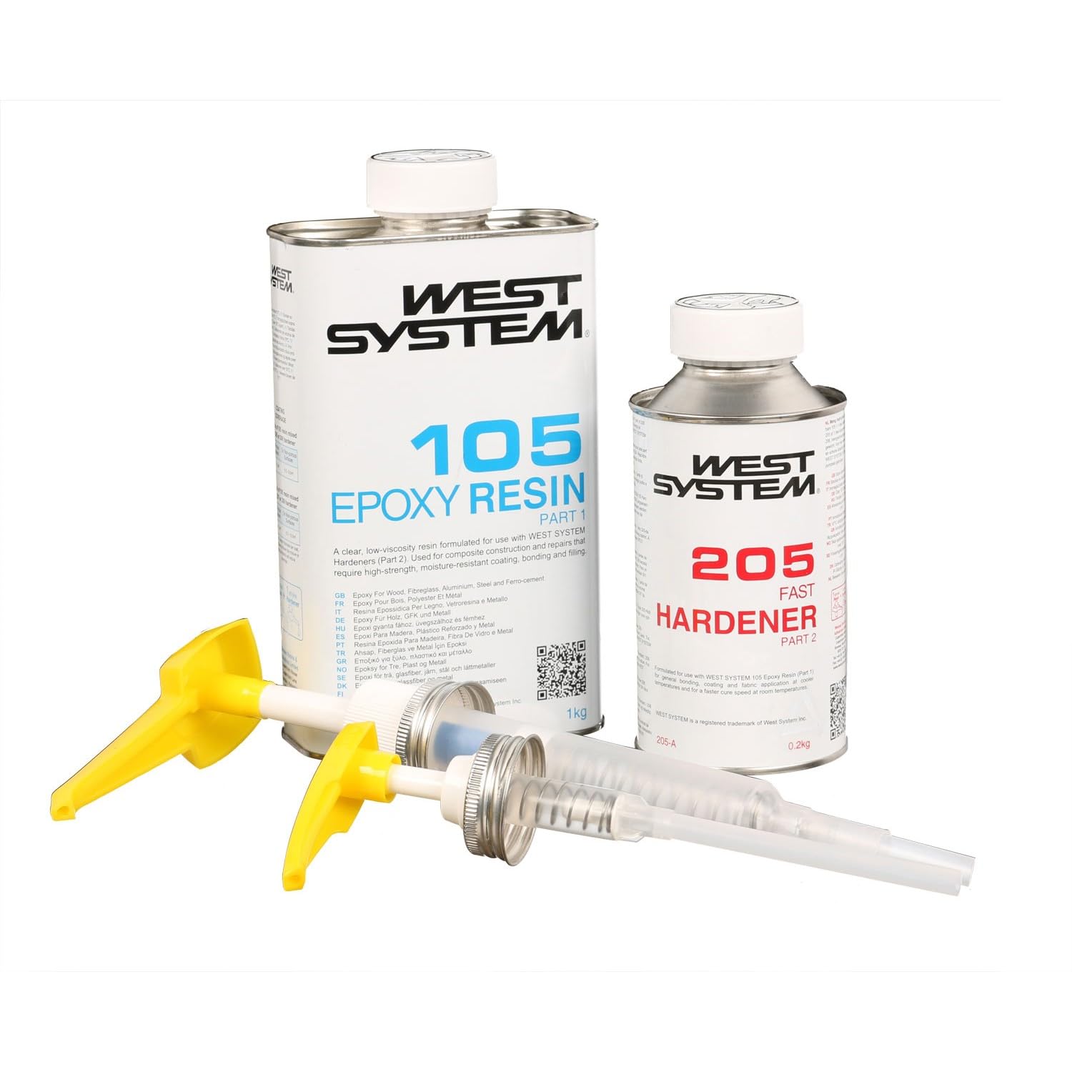 Epoxidharz Set | A-Pack 105-205A/206A + Minipumpenset 301-5A (Mix 5:1) | Reparatur Boot, Auto, Fahrzeugbau | Benetztung und Verklebung von Holz, GFK, etc. (105-205A (schnell))