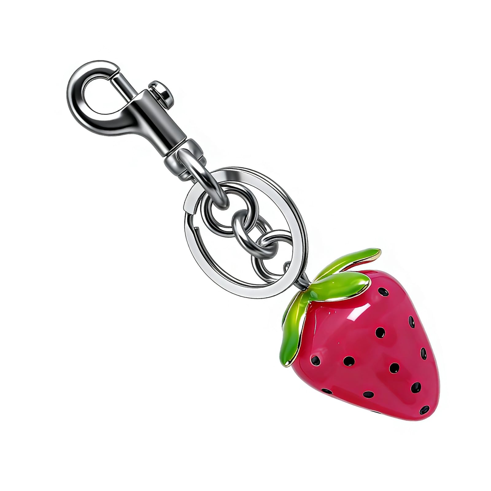 FURQNG Strawberry Keychain - Cute Bag Charm, Kawaii Strawberry Purse Charm, Fruit Key Chain Gift for Women Girls