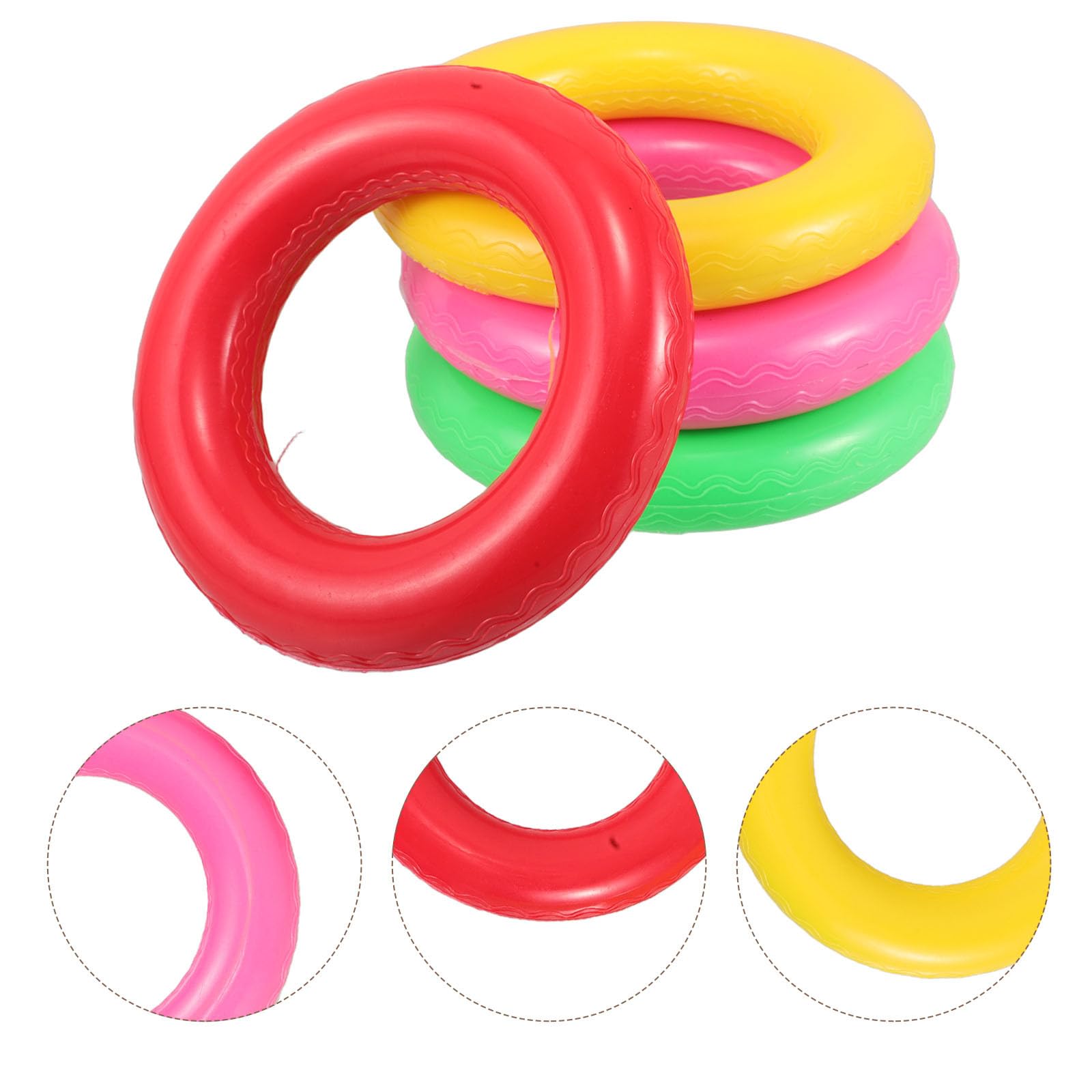 Alipis Jeu de Lancer D’Anneaux Antidérapants 4 Pièces Colorés pour Garçon et Filles, Matériel Sportif Scolaire Polyvalent, pour Activités de Relais et Jeux en Plein Air