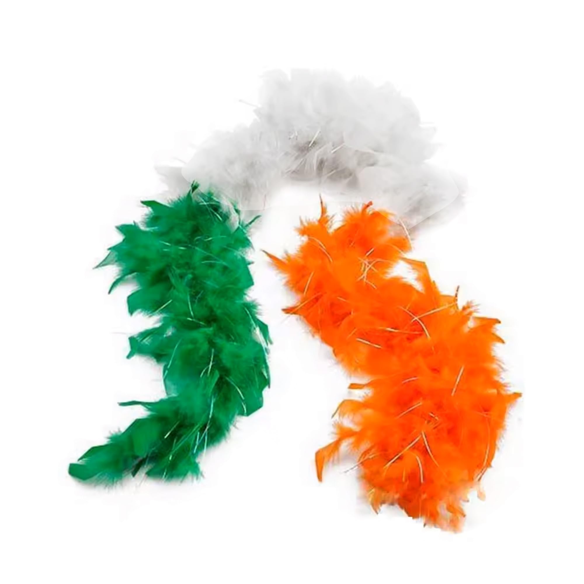 The Fancy Dress Womens Feather Boas - 60G Thick Hen Night Flapper Accessory For Wedding Christmas Concert UK (Irish Trio Color)