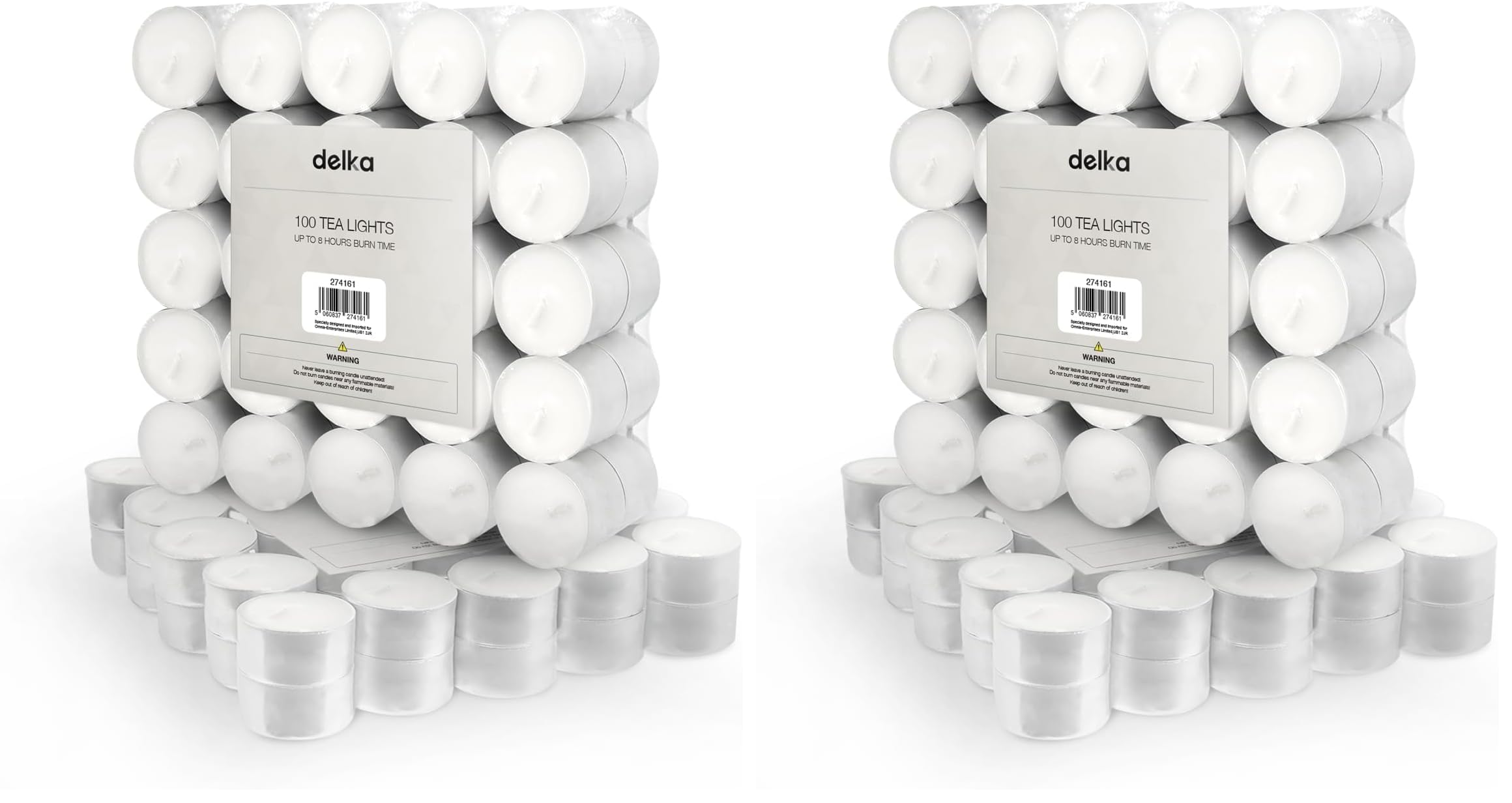 delka Unscented Tea Lights White- Long-Lasting 8 Hour Burn Time-Smoke-Free Bright Flame -Ideal for Weddings, Events, Aromatherapy, Home Décor, and Emergency Use-Premium Quality (White, Pack of 50) — view 8