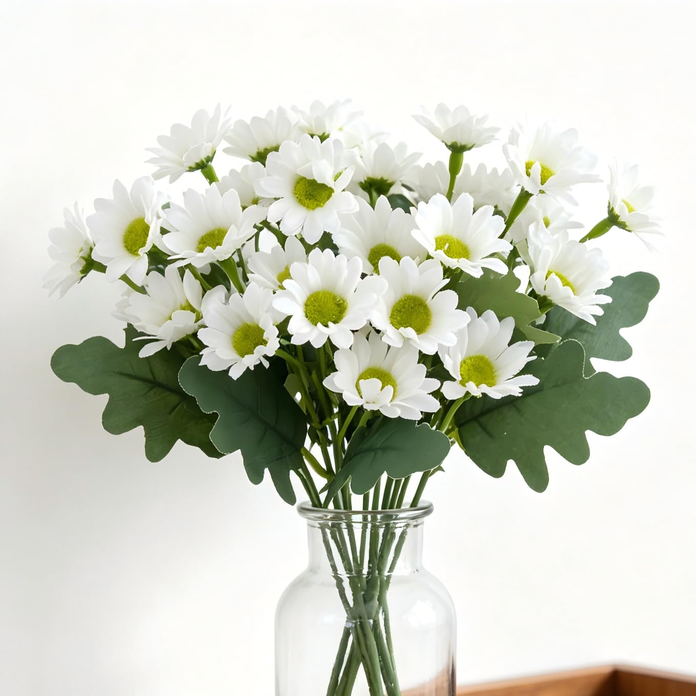 PNSXING White Artificial Daisy Flower Stems, 5 Count, 32cm
