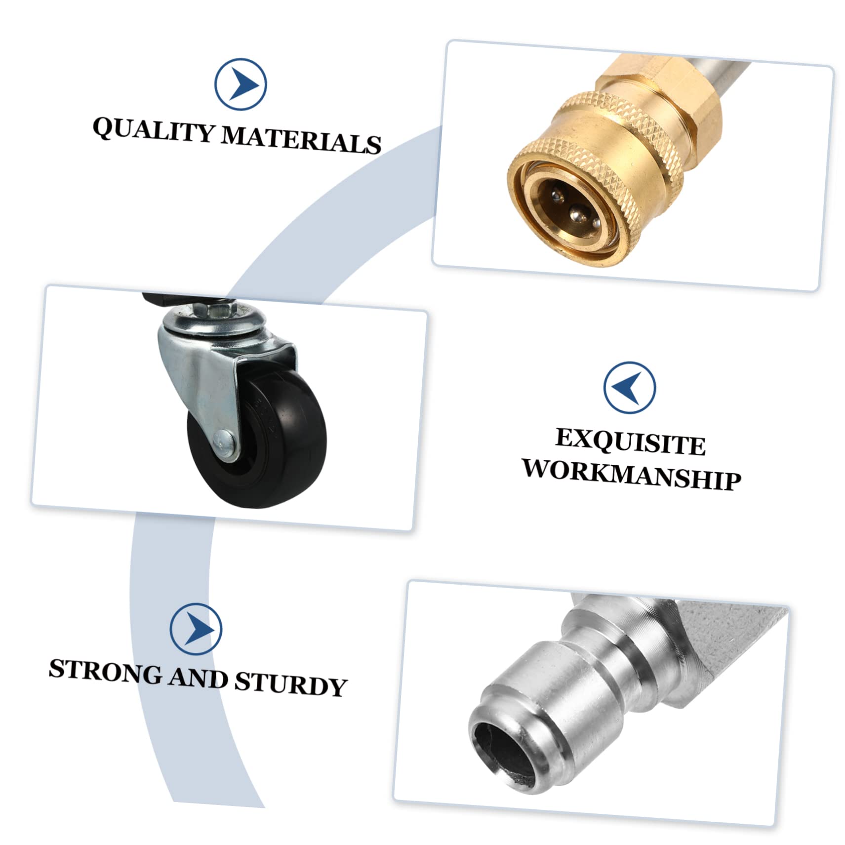 Cepillo Material Acero Inoxidable y Latón para Hidrolavadora de Alta Presión Rueda Giratoria para Limpieza de Chasis de Coche y Suelo Adecuado para Limpieza de Vehículos