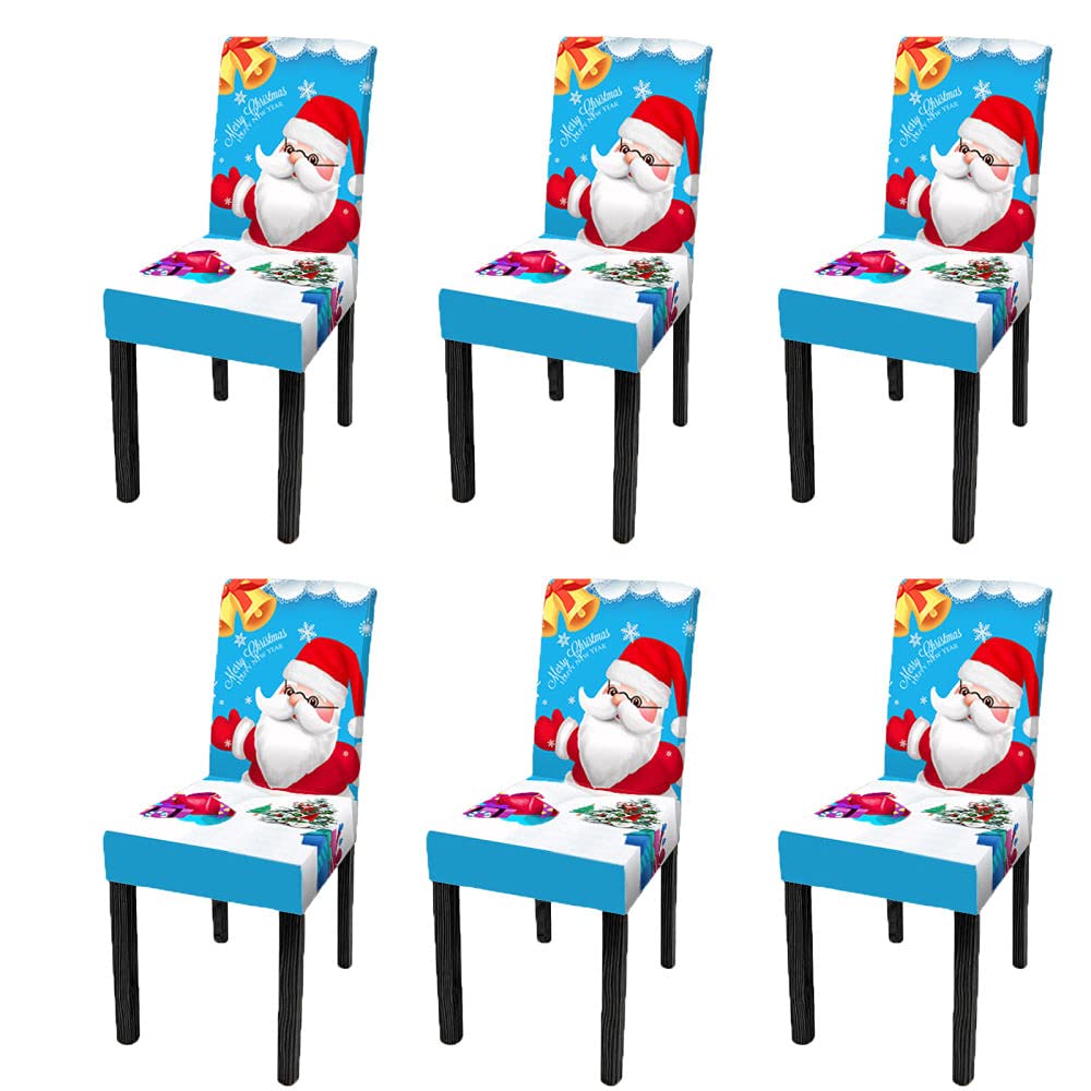 Housse chaise Noël Père Noël extensible pour salle à manger festive
