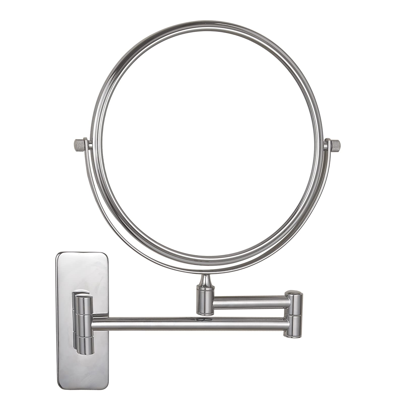 Nicesail Specchio cosmetico da parete con ingrandimento 7X – Specchio da trucco estensibile – Rotazione di 360° – Specchio da barba da montare a parete – Specchio ingranditore per bagno – Cromato