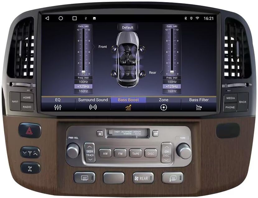 [8+128GB] Android 14 13.3" Car Radio for Toyota Landcruiser LC100/LEXUS LX470 2003-2017 with Wireless CarPlay Android Auto Touchscreen Stereo GPS Navigation Bluetooth WI-FI FM/AM
