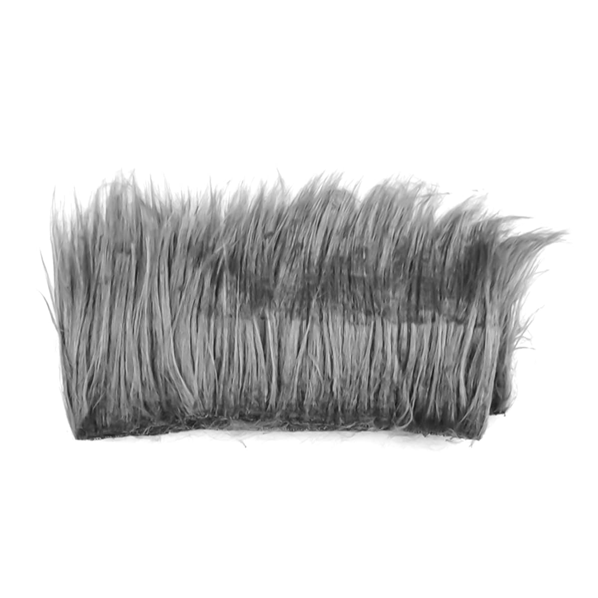 Hopzab Shaggy Faux Fur Fabric Plush Strip Trim Fluffy Craft Fur for DIY Gnomes and Santa Claus Beard Hair Dwarf Cosplay Costume Doll Crafts, Christmas Easter Decoration (Grey)