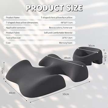 Massage Chest Pillow and Face Pillow Set Massage Pillow Head Hole Soft and Comfortable Massage Headrest Chest Support Belly Support Pillow for Bed Spa Salon Home Bedroom