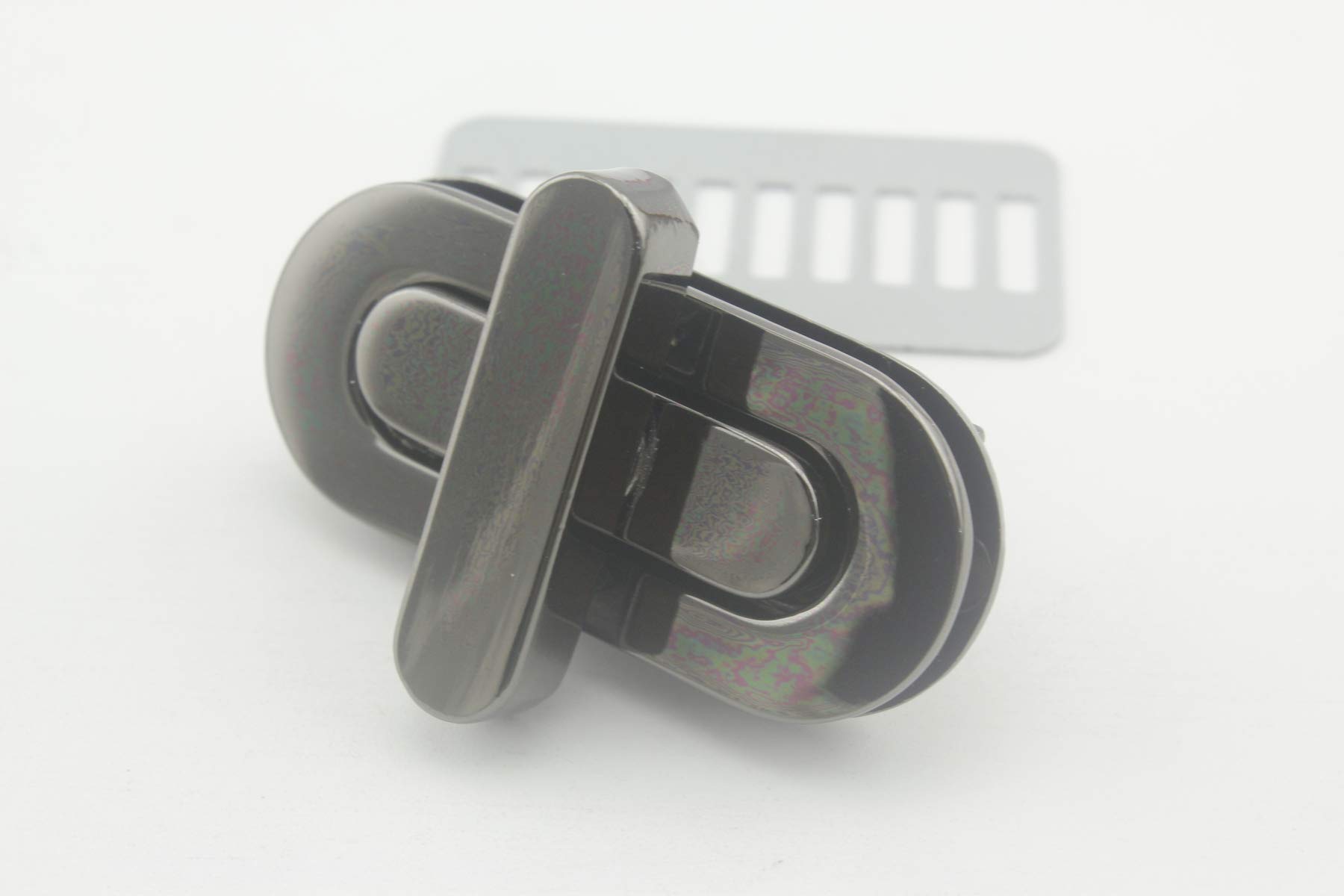 Gunmetal, 4.5cm x 2cm Oval Shape Zinc Alloy Twist Lock Turn Lock for Handbag Purse Bag Making, 1 Piece per lot AB36