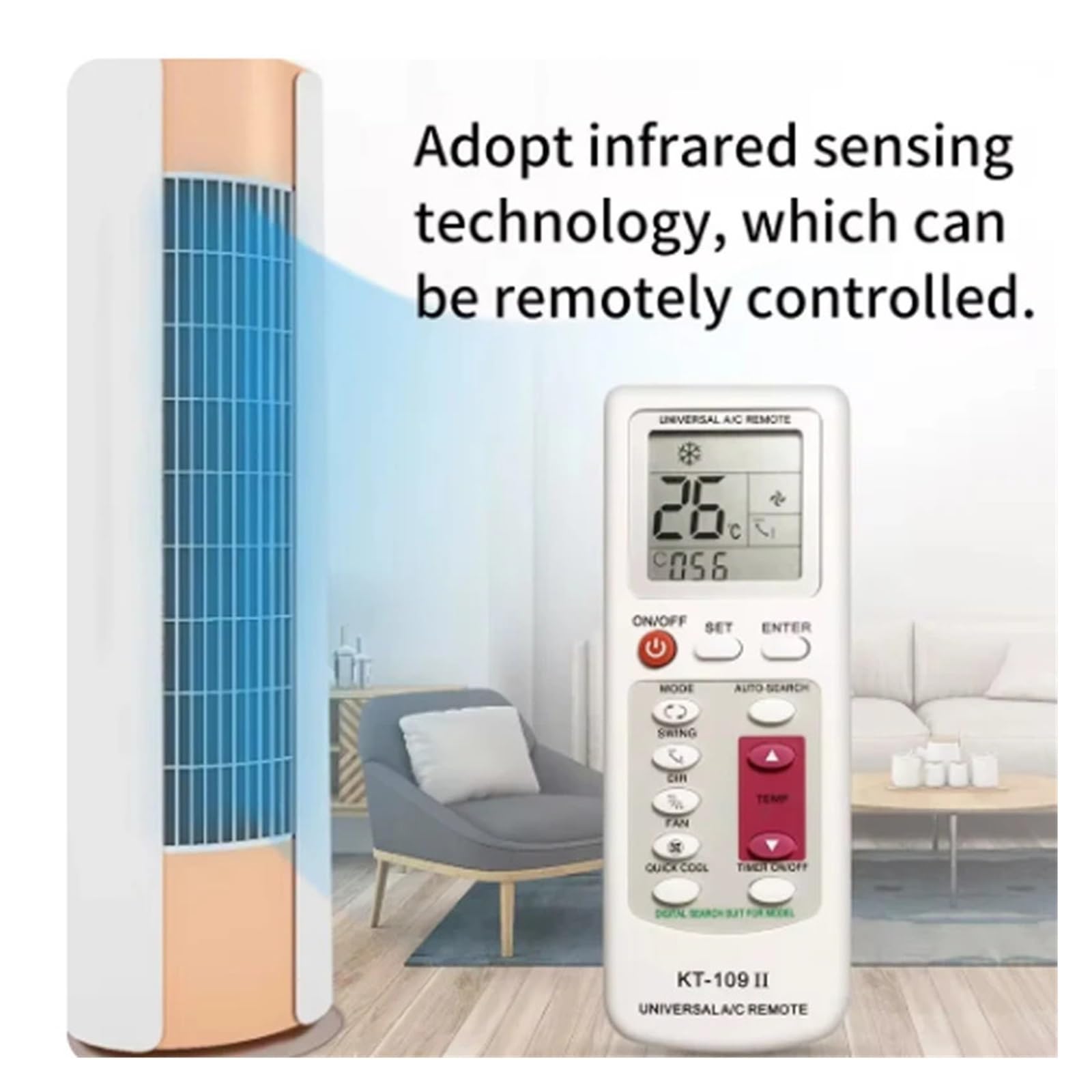 Control Remoto de Aire Acondicionado, Universal Del KT109II Reemplazo
