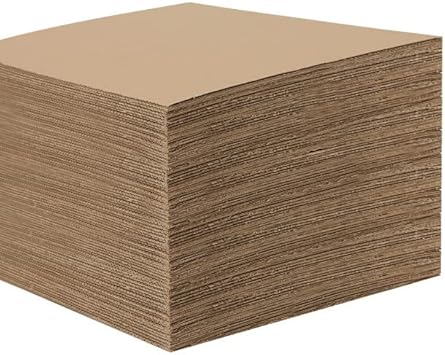 60 Pack 11.8 x 11.8 Inch Corrugated Cardboard Sheets, 1/8"(3mm) Thick Corrugated Cardboard Filler Inserts Flat Kraft Cardboard Sheets for Shipping, Mailing, Crafts