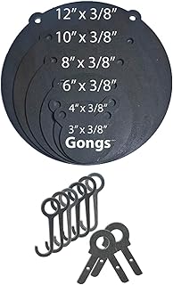 Tactical Scorpion Gear TSG-GGCB3 AR500 3/8" Steel Shooting Target Gong Laser Cut (3/8" AR500, 3", 4", 6", 8", 10 and 12" GONGS) & Accessories