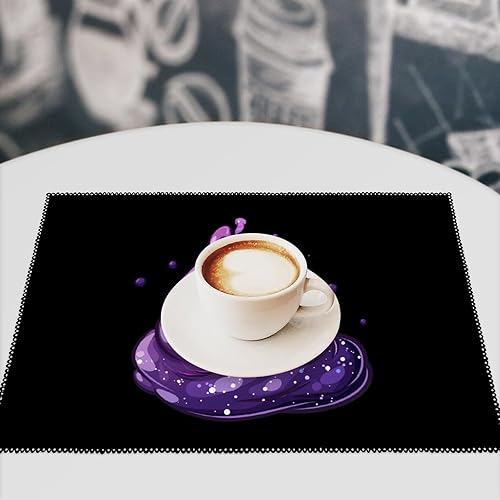 Miniatura 7 de Purple Galaxy Poop Placemats Set of 6 Resistant Table Mats Washable Place Mats for Dinner Party Table Decoration